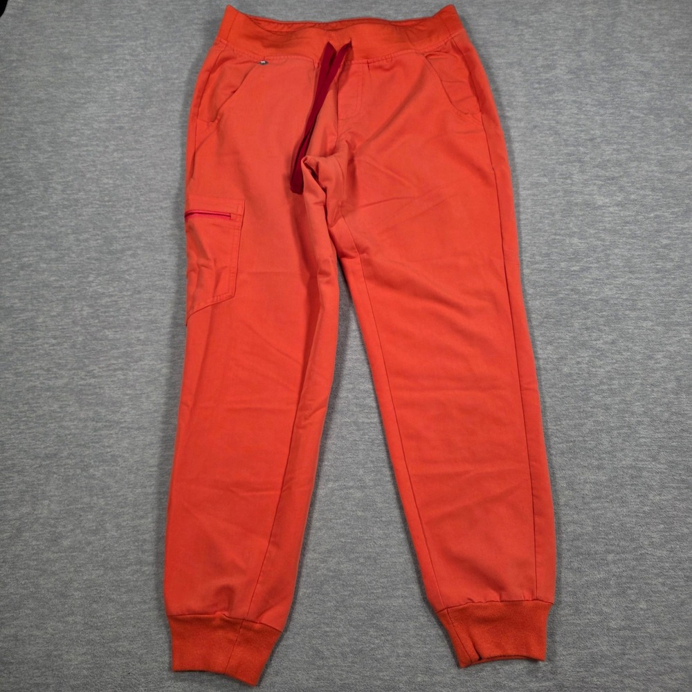 FIGS Technical Collection Orange Zamora Jogger Scrub Pants Womens Small
